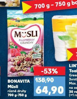 Kaufland Bonavita müsli nabídka