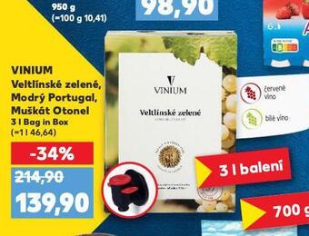 Kaufland Vinium veltínské zelené nabídka