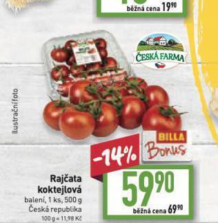 Billa Rajčata koktejlová nabídka