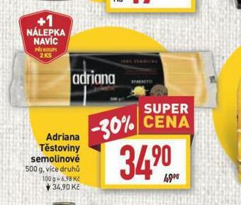 Billa Adriana těstoviny nabídka