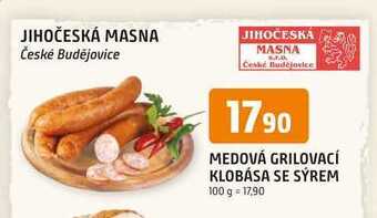 Medová grilovací klobása se sýrem 100 g