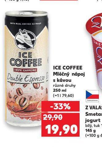 Kaufland Ice coffee mléčný nápoj s kávou nabídka