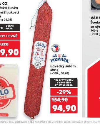 Kaufland Lovecký salám nabídka