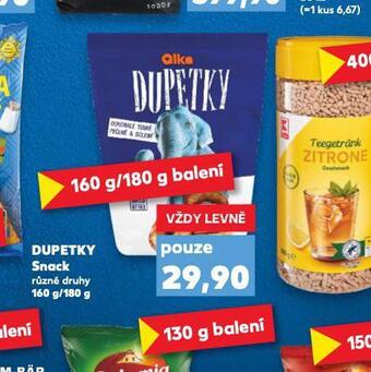 Kaufland Dupetky snack nabídka