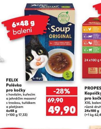 Kaufland Felix polévka pro kočky nabídka