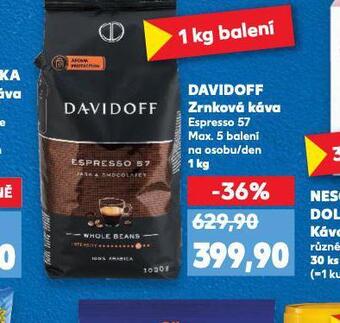 Kaufland Davidoff zrnková káva nabídka