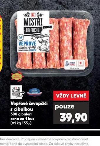 Kaufland Vepřové čevapčiči s cibulkou nabídka