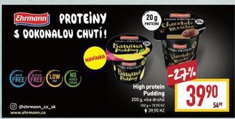 Billa High protein pudding nabídka