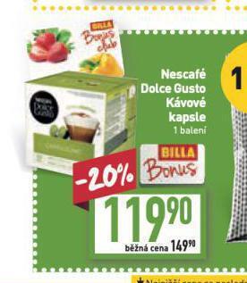 Billa Kávové kapsle dolce gusto nabídka