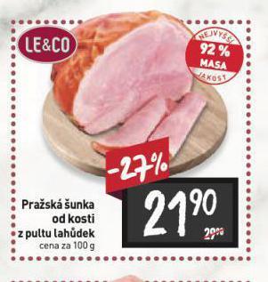 Billa Pražská šunka od kosti nabídka