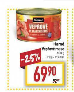 Billa Hamé vepřové maso nabídka