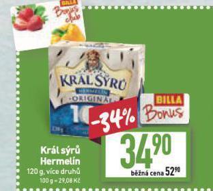 Billa Král sýrů hermelín nabídka