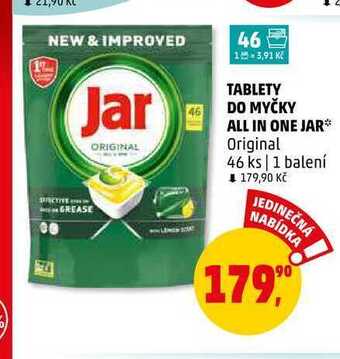 Penny Market Tablety do myčky all in one jar original, 46 ks nabídka