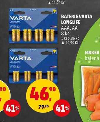 Penny Market Baterie varta longlife aaa, aa, 8 ks nabídka