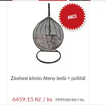 Baumax Závěsné křeslo Ateny šedá nabídka
