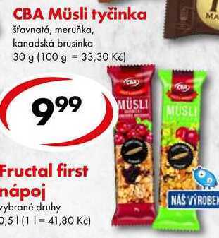 CBA Cba müsli tyčinka, 30 g nabídka