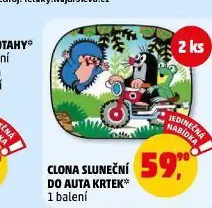 Penny Market Clona sluneční do auta krtek nabídka