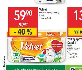 Globus Velvet toaletní papír nabídka