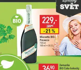 Globus Mionetto bio prosecco nabídka
