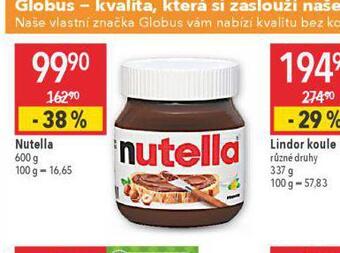 Globus Nutella nabídka