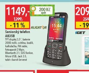 Globus Seniorský telefon aligator nabídka