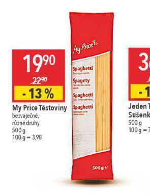 Globus My price těstoviny nabídka