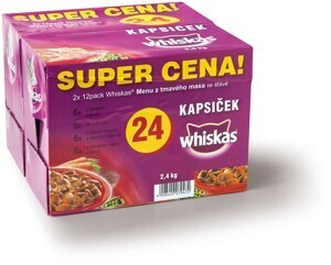 Ratio Whiskas kapsičky pro kočky, 24× 100 g, vybrané druhy 2.4kg nabídka