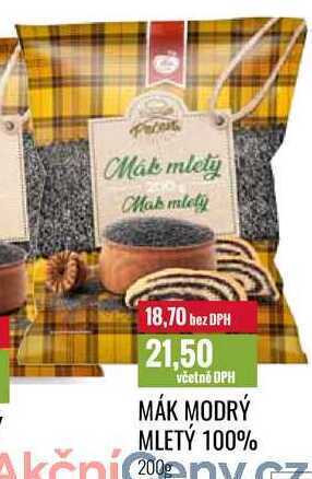 Mák modrý mletý 100%, 200 g