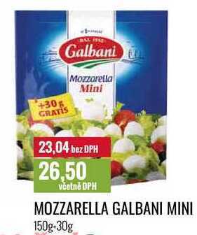 Ratio Mozzarella galbani mini, 150 g+30 g nabídka