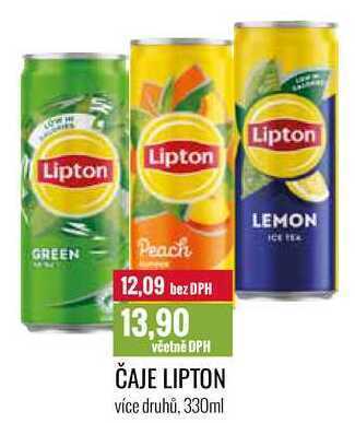 Ratio Čaje lipton, 330 ml nabídka