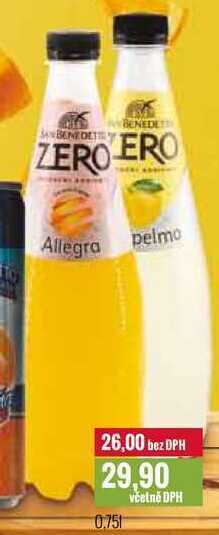 Ratio San benedetto zero, 0,75 l nabídka