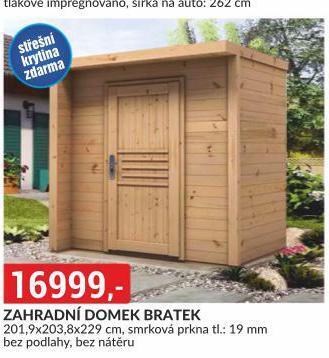 Baumax Zahradní domek bratek nabídka