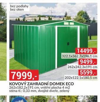 Baumax Kovový zahradní domek eco nabídka