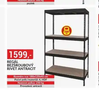 Baumax Regál bezšroubový rivet antracit nabídka