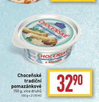 Billa Choceňské tradiční pomazánkové nabídka