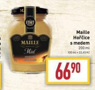 Billa Maille hořčice s medem nabídka