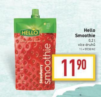 Billa Hello smoothie nabídka