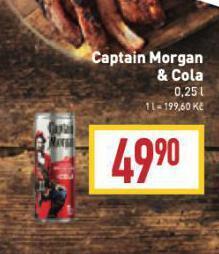 Billa Captain morgan & cola nabídka