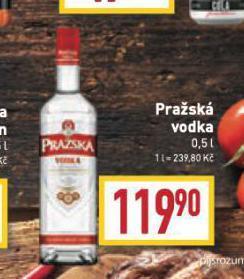 Billa Pražská vodka nabídka