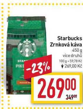 Billa Starbucks zrnková káva 450 g nabídka