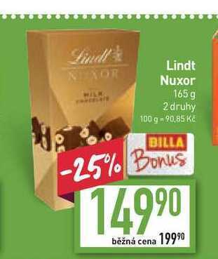 Billa Lindt nuxor 165 g nabídka