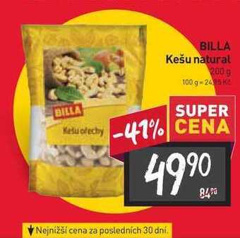 Billa Billa kešu natural 200 g nabídka