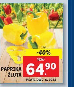 Lidl Paprika žlutá nabídka