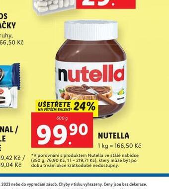 Lidl Nutella nabídka