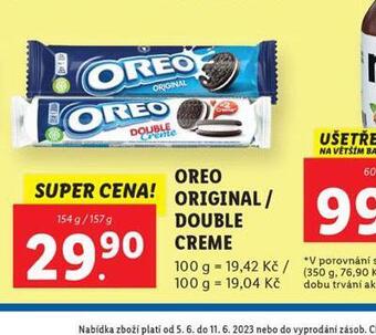 Lidl Oreo original / double creme nabídka