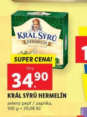 Lidl Král sýrů hermelín nabídka