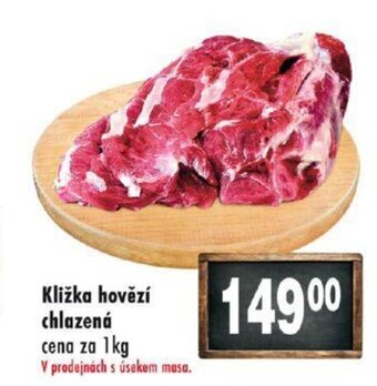 Qanto Kližka hovězí chlazená cena za 1kg nabídka