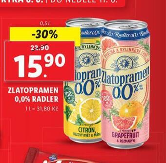 Lidl Zlatopramen radler nabídka