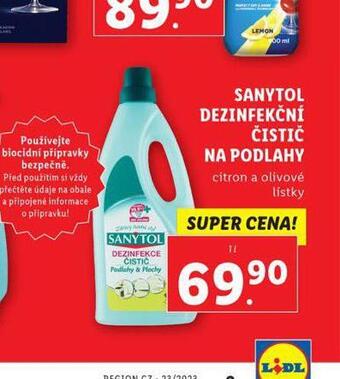 Lidl Sanytol dezinfekční čistič na podlahy nabídka