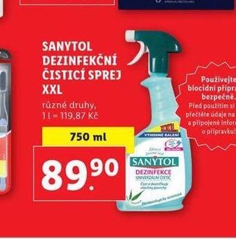 Lidl Sanytol dezinfekční čistící sprej xxl nabídka
